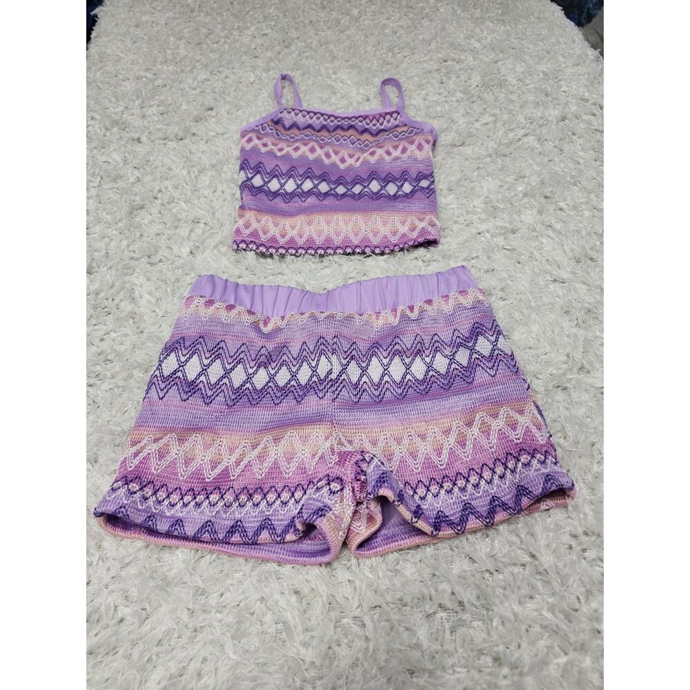 Btween Girls Outfit Set Size 5 Hippie Boho Lace Ruffle Beach Spring Matching Kid